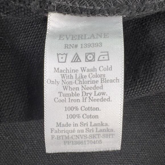 Everlane Mini Skirt Women’s Sz 6 Black The Canvas Stamp Textured Weave Straight - Picture 5 of 10